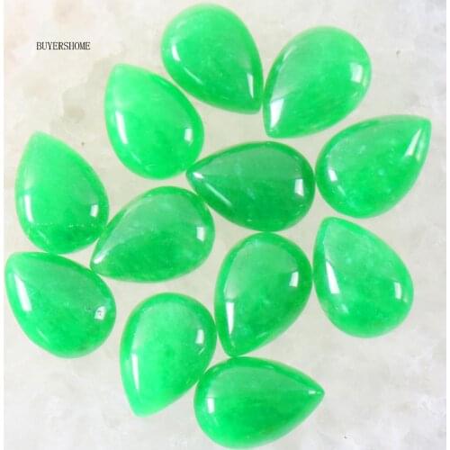 Water Drop 18x13MM Cabochon Natural Stone Bead Green Jad For Jewelry Making Necklace Pendant Bracelet Earrings 10Pcs K815