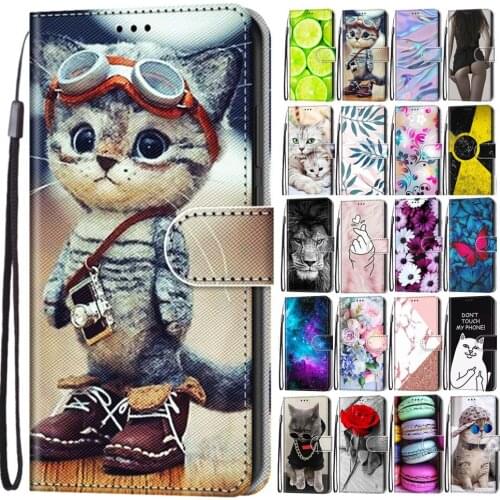 Leather Coque for iPhone 11 12 Pro Max XR XS SE 2020 Flip Wallet Case Cute 3D Painted Card Slots Protection Phone Cover Etui
