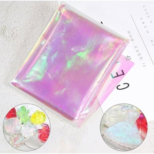 Colorful Laser Iridescent Clear Film AB Effect Paper Epoxy Resin Jewelry Fillings For DIY Decoration