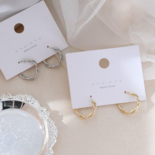 Circle Earrings No Hole Ear Clips Metal Twist Round Clip Earring Without Piercing Minimalist Earrings Jewelry CED107