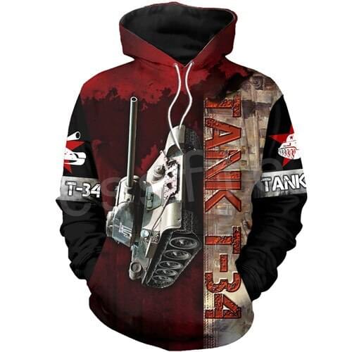 Tessffel Hot Games World of Tanks Animal Tiger Tank Funny Autumn Sweater Pullover Tracksuit 3DPrint Mens Hoodies Men/Women A-4