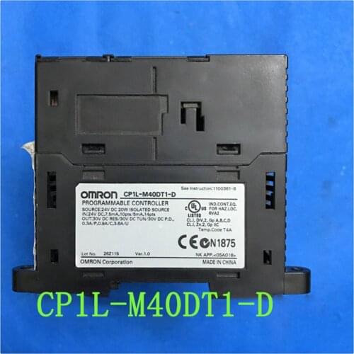 M40DT1-D Used Original CP1L-M40DT1-D CP1L PLC CPU for Omron Sysmac 40 I/O 24 DI 16 DO Transistor Sourcing 24V USB