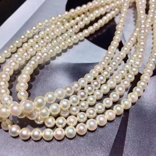 MADALENA SARARA AAA Saltwater Pearl 4.5-5.0mm Champagne Gold Color Pearl Strand Fine Luster Southsea Pearl Akoya
