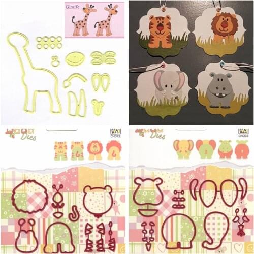 Giraffe Elephant Lion Metal Cutting Dies Stencils for DIY Scrapbooking Embossing Decoration Paper Cards Crafts Die Cuts New 2019
