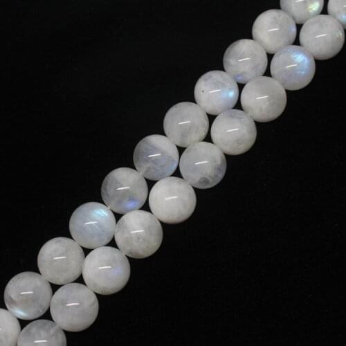 Mini. order is $7! 14mm Natural Moonstone Glowing Blue light A+ Round Loose Beads 15"