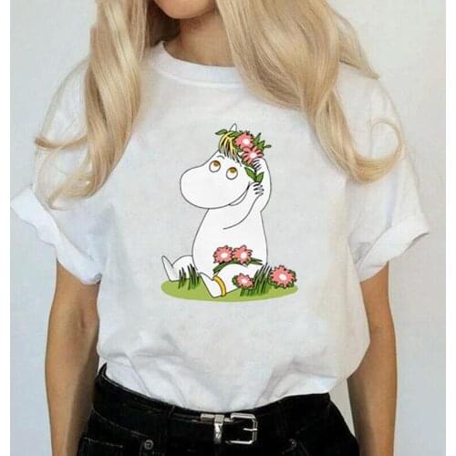 Fashion Funny T Shirt Women Tops Harajuku Shirt Hippopotamus Print T-shirt Graphic Tee Shirt Femme Casual Tshirt Camiseta Mujer