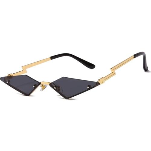 Fashion Cat Eye Sunglasses Rimless Glasses Brand Design Women Metal Sun glasses Luxury Small Sunglass UV400 Shades Eyewear