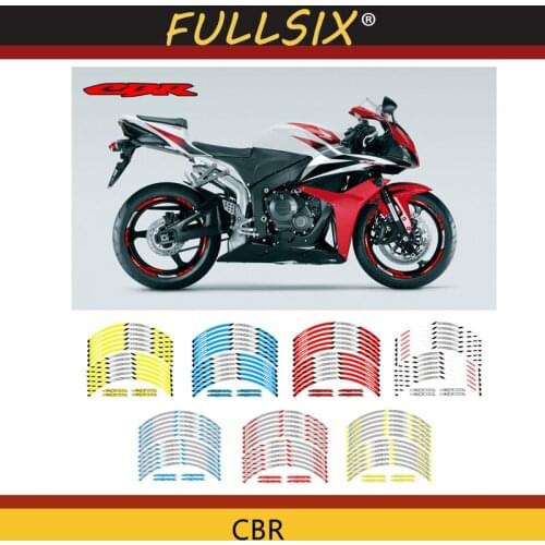 Motorcycle front and rear wheels Edge Outer Rim Sticker Reflective Stripe Wheel Decals For Honda CBR