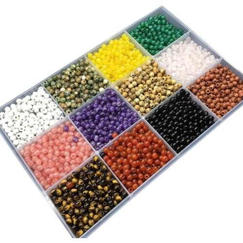 ICNWAY Big Hole Gemstone Natural Beads 8mm 12mm 14mm Round and 2mm 3mm 5mm Hole Making Jewelry DIY Necklace Pendant Bracelet