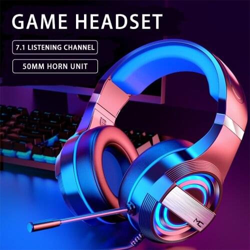 NEW Q9 Black & White 7 Colors Lamp Gaming Headset with Mic ENC Noise Reduction HiFi 7.1 Channel RGB Wired Headphone Gifts For PC