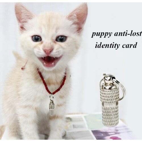 Anti Lost Barrel Tube Collar Dog Tags Pet For Pet Id Tag Name Identity Address Nameplate Dogs Cats