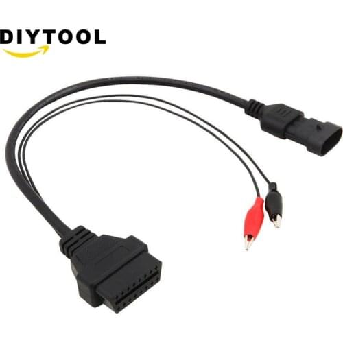 For Fiat 3 Pin Alfa Lancia to 16 Pin OBDII OBD2 obd-II connector Adapter Auto Car Cable obd for fiat 3pin Diagnostic Cable