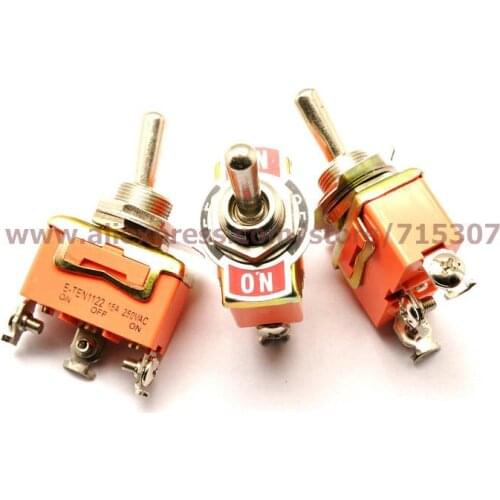 PHISCALE 5pcs toggle switches Toggle Rocker Switches on-off-on E-TEN1122 with the panel 3pin 15A 250V