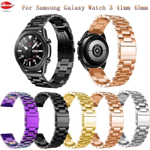 For Samsung Galaxy Watch 42 46mm galaxy watch 3 45mm 41mm Active 2 40mm 44mm New Stainless Steel For Samsung Galaxy Watch3 strap