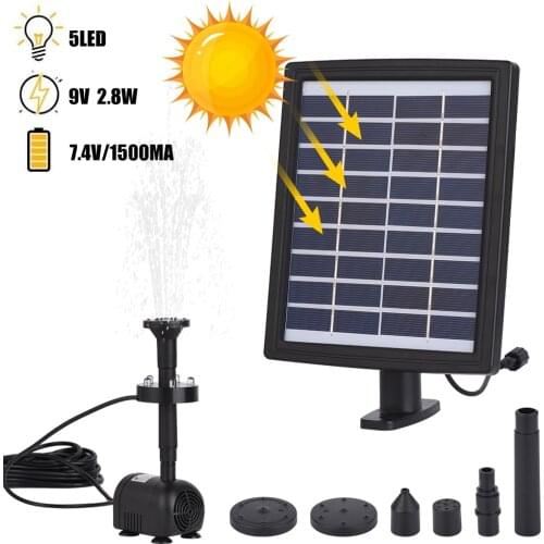 Solar Panel Powered Water Fountain Pool Pond Garden Water Sprinkler Sprayer Water Pump Garden Pond Pool Solar Landscape Fountain