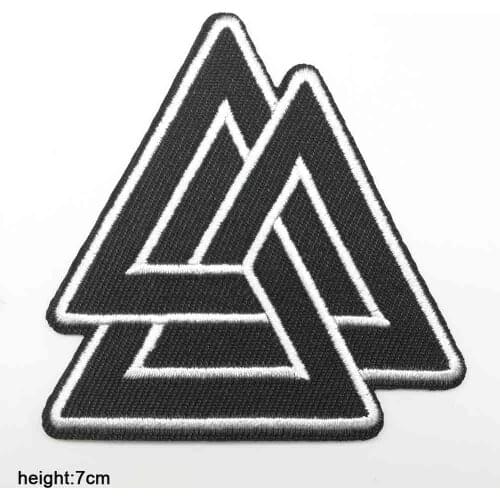 Triangular piece of iron tip Scandinavian vikings Odin moral Iron on Embroidered Cloth Clothes Patch For Clothing Wholesale