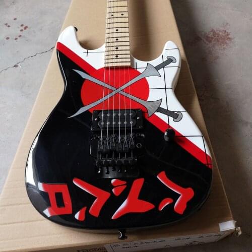 Top quality FDST-1087 Charvel San Dimas 25th Anniversary Sword Pattern body Floyd Rose Tremolo electric guitar, Free shipping
