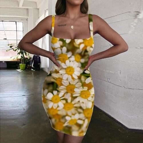 Giyu Brand Flowers Dress Women Psychedelic Sundress Plant 3d Print Harajuku Ladies Dresses Womens Clothing Mini Evening Beach
