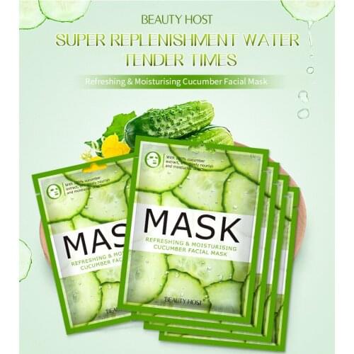 Beauty Host Cucumber Whitening Moisturizer Fruit Face Mask Oil Control Face Skin Care 10PCS