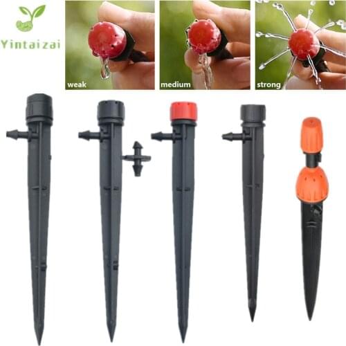 100PCS Adjustable Dripper On Stake For Fruit Tree Watering Garden Irrigation Drip Fittings Water Tools