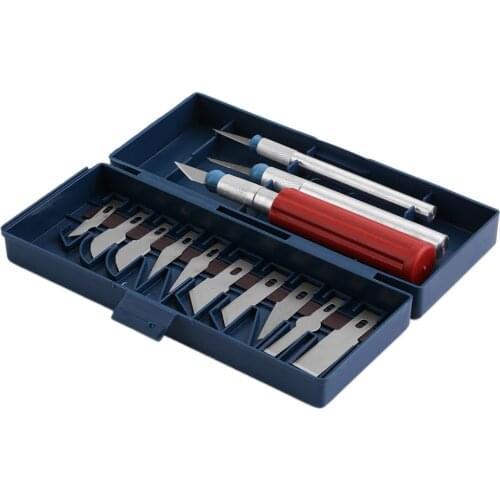 13pcs Utility Precision Knife Set DIY Tools Paper Carving High-carbon Steel Blades With Handle Case Arts Craft drop shipping
