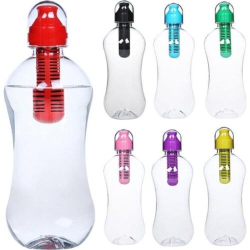 550ml Plastic Water Hydration Filter Bobble Bottle Portable Outdoor Hiking Travel Gym Filtering Drinking Bottles Cycling Kettle