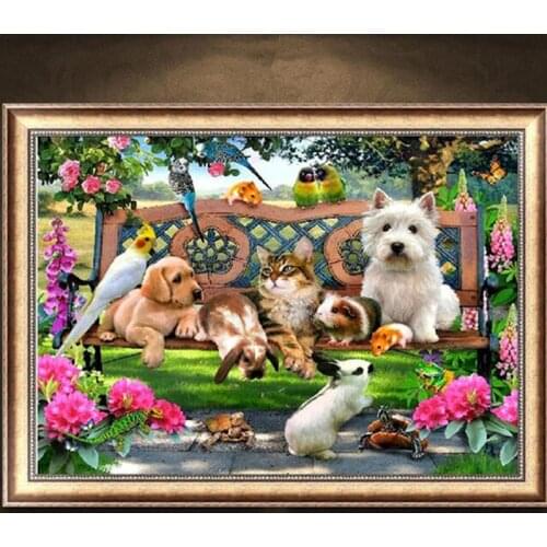 5D DIY Diamond Painting Painted Cartoon Animals Cats Mosaic Embroidery Animal Cross Stitch Embroidery Crafts Decoration