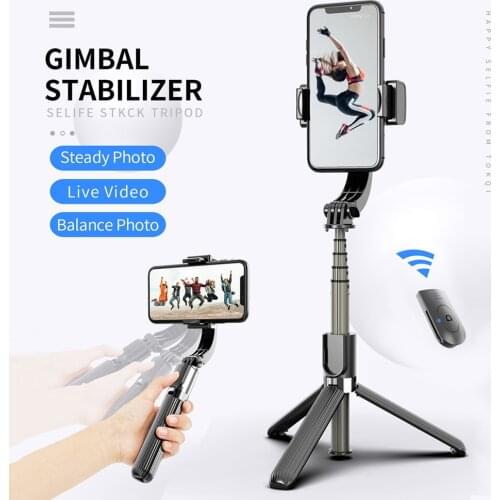 Anti-Shake Selfie Stick Bluetooth Remote Control Tripod 360 Degree Smart Phone Handheld Gimbal Stabilizer Vlog For IOS Android