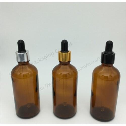 Free Shipping 500Pcs 100ML Amber Glass Reagent Liquid Pipette Bottle Eye Dropper Drop Aromatherapy Empty Bottles Wholesale