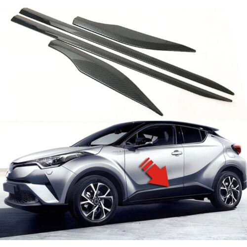 Side Door Body Moulding Cover Trim Carbon Fiber Style ABS Chrome Car-styling Exterior Car Accessories For TOYOTA C-HR CHR 16-17