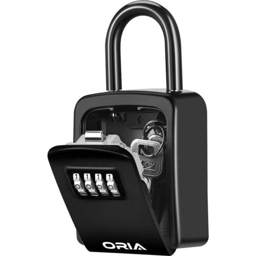 ORIA Key Lock Box Wall Mounted Key Safe Box Weatherproof 4 Digit Combination Key Storage Lock Box Indoor Outdoor Key Holder