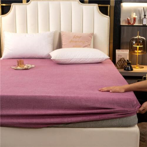 Bonenjoy 1 pc Coral Fleece Bed Sheet On Rubber Band Twin Full Queen King Winter Soft Fitted Sheets Solid Color Mattress Cover