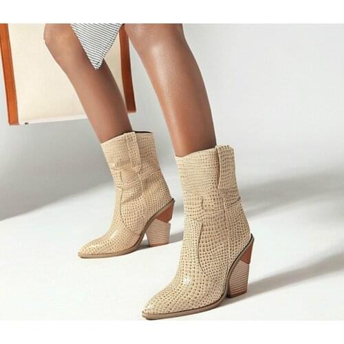 Ankle Boots Cowboy Boots for Women Shoes Winter Black White Boots Fur Boots Booties 2020