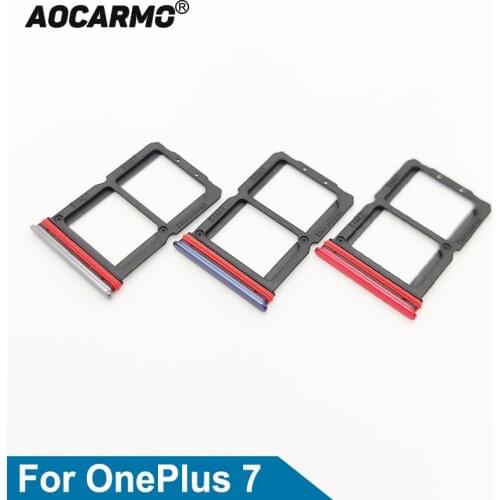 Aocarmo For OnePlus 7 Sim Card MicroSD Holder Nano SIM Card Tray Slot Replacement Parts p7819