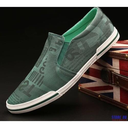 Mens Flat Shoes Graffiti Colors Loafer Driving Lazy Lightweight Shoes Mens Vulcanized Shoes Breathable Canvas Shoes A23-45