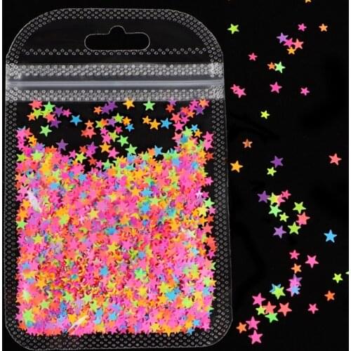 Fluorescence Star Sequin Glitter Flakes For Epoxy Resin Mold Filling DIY Accessories Jewelry Making Supplies Nail Art Decoration
