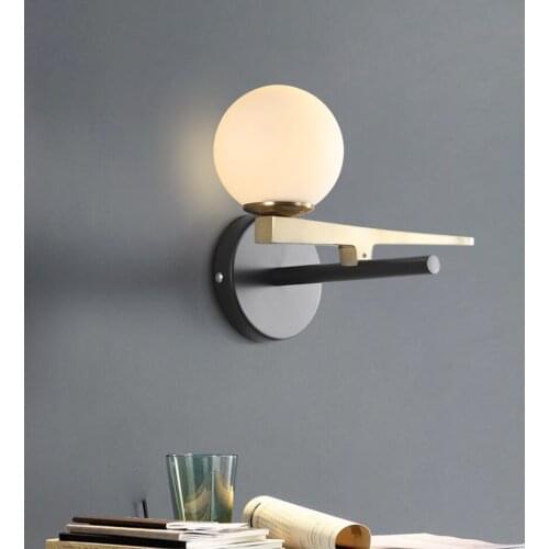 Foyer bedroom bedside corridor wall lamp modern molecule LOFT wall sconce bean glass ball wall light LED round ball wall lamp