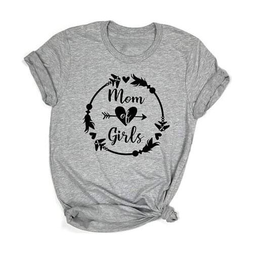 Mom Of Girls Arrow T-Shirt new arrival graphic women fashion tshirt camiseta tumblr grunge goth girl gift summer cotton tees top
