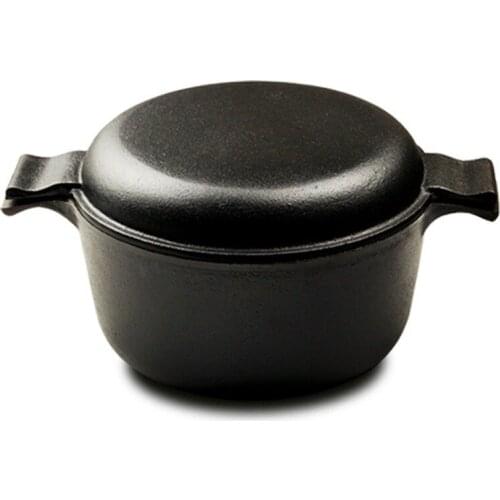 Home Cookware Cast Iron Pot Saucepan Cast Iron Pan Frying Saucepan Baked with Oubao Uncoated Hotpot Pot Stew Pot