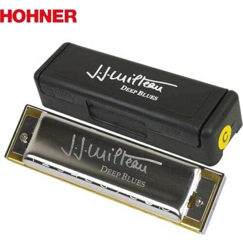 Hohner Deep Blue J.J.Milteau 10 Holes 20 Tone Diatonic Mouth Organ Original Blues Harp Key of C Musical Instruments