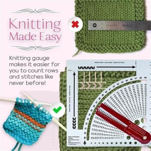 Knitting Gauge Converter Sweater Knitting Circular Weave Craft Knitting Calculator Counting Frame Ruler Sewing DIY Accessories