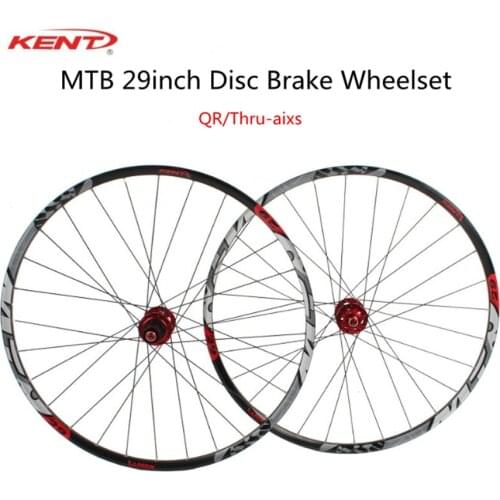 KENT MTB Mountain Bike 29inch Disc Brake Wheelset Sealed Bearing Aluninum Alloy Thru-axis QR Wheels Wheel Set Rim