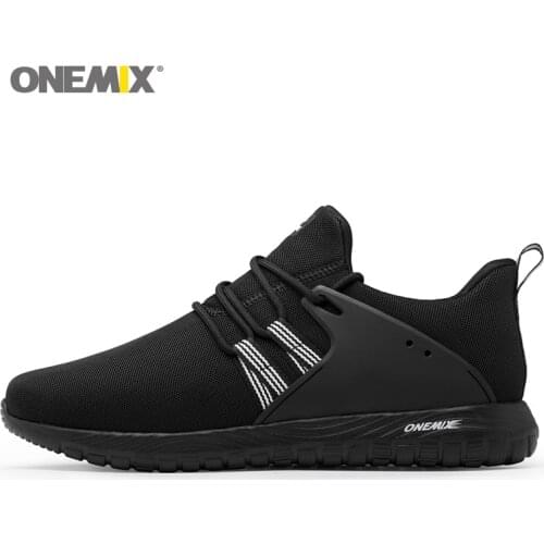 Onemix Running Shoes Men Black Breathable Mesh Sport Shoes Comfortable Walking Outdoor Casual Light Woman Sneakers Free Shipping