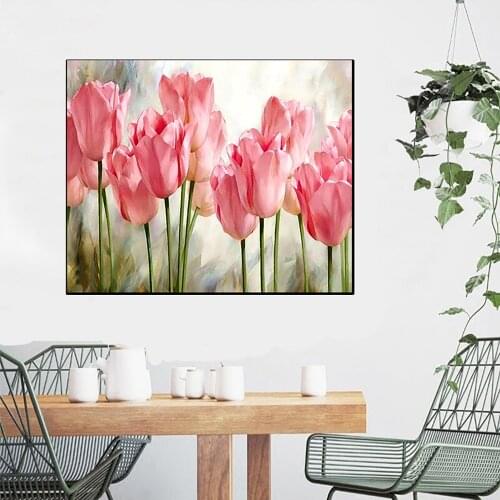 16x20 Inch Diy Painting By Numbers Flowers Canvas Drawing Figure Oil Painting Handpainted Home Decor Gift Diy Oil Painting#g30