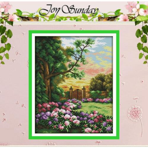 The Garden Comer (3) Counted Cross Stitch 11CT 14CT Handmade Cross Stitch Sets landscape Cross-stitch Kits Embroidery Needlework