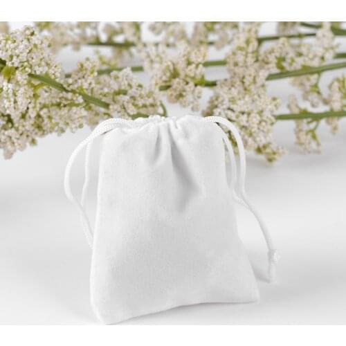 Wholesale 100pcs/Lot 7x9cm White Christmas Jewelry Velvet Gift Packaging Drawstring Bags & Pouches Can Customized Logo Printing