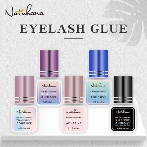 NATUHANA Wholesale Low Smell 5ml 2~3S Fast Dry Strong Eyelash Extension Glue Pro No Simulation False Eye Lashes Adhesive Glue
