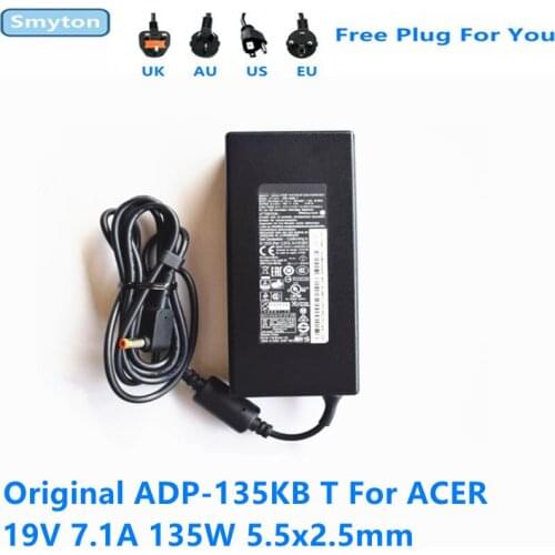 Original AC Adapter Charger For ACER ADP-135KB T 19V 7.1A 135W 5.5x2.5mm Laptop Power Supply Adapter