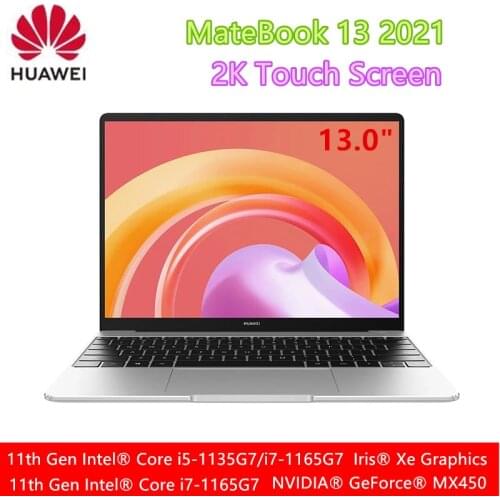 Original HUAWEI MateBook 13 2021 Laptop 13'' Touch Screen With 11th Gen Intel® Core i5-1135G7/i7-1165G7 Windows 10 Pro English