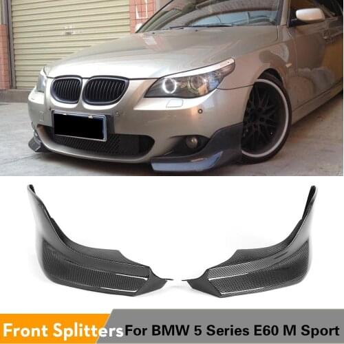 Carbon Fiber / FRP Front Bumper Lip Side Splitter Flaps Cupwings Spoiler For BMW 5 Series E60 M Sport 2003 - 2009 Winglets